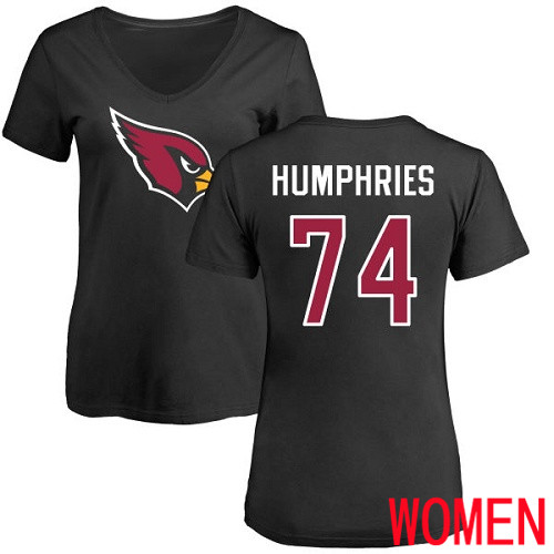 Arizona Cardinals Black Women D.J. Humphries Name And Number Logo NFL Football #74 T Shirt